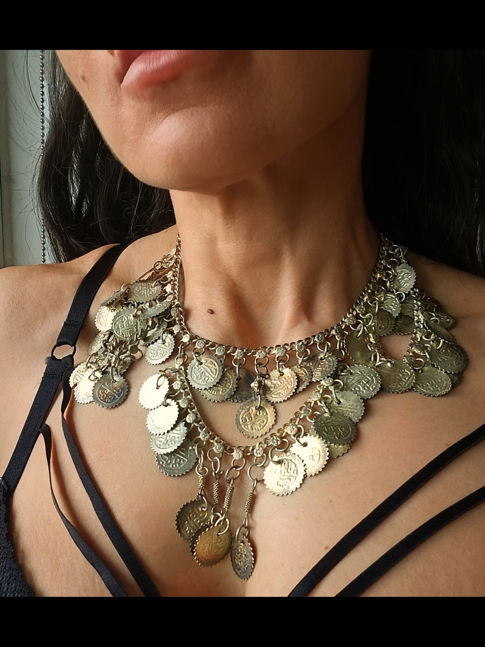Vintage Coin Statement Necklace